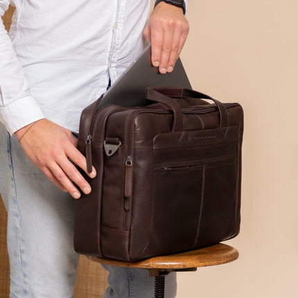 The Chesterfield Brand Ryan læderlaptoptaske 17 tommer