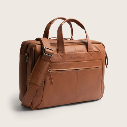 The Chesterfield Brand Ryan læderlaptoptaske 17 tommer Cognac