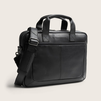 The Chesterfield Brand Calvi kožená taška na notebook 16 palců Černá