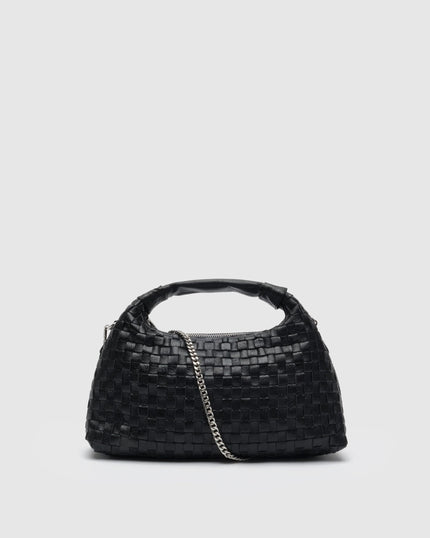 Núnoo Dandy Air Geflochtene Tasche aus Leder Schwarz