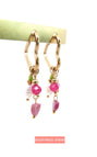 Heart Hoops Pink Mix (Stainless Steel)