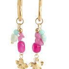 Heart Hoops Pink + Blue Mix (Stainless Steel)