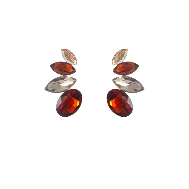 Day & Eve Half Flower Stone Studs