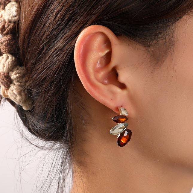 Day & Eve Half Flower Stone Studs