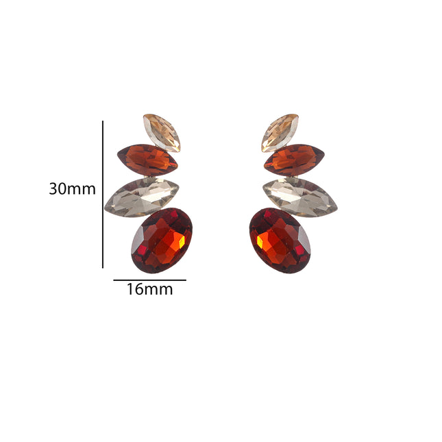 Day & Eve Half Flower Stone Studs