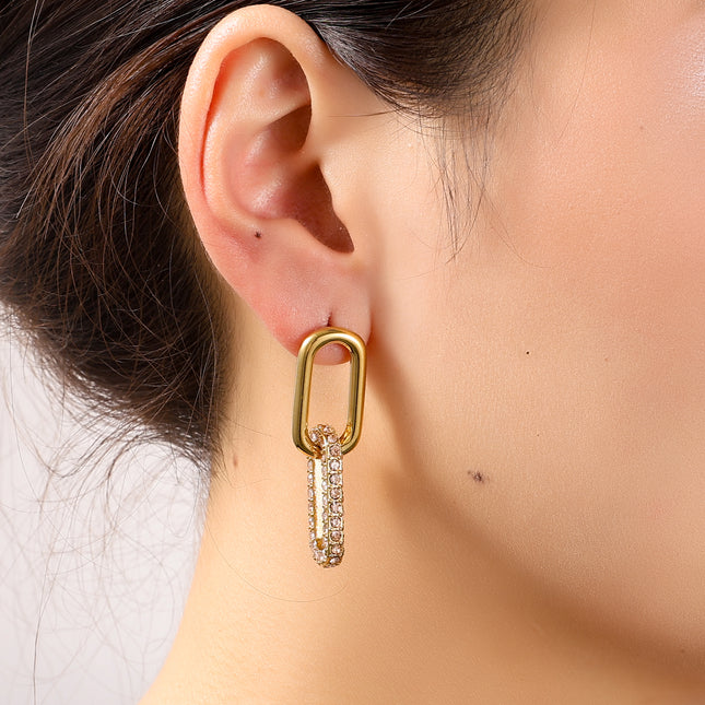 Day & Eve Oval Sparkle Dangle Crystal