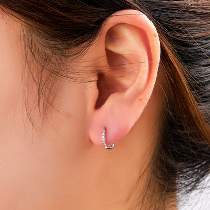 Day & Eve Small Sparkly Hoop 1.6 x 8 Mm Rhodium (Stainless Steel)