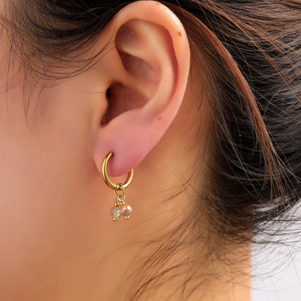 Day & Eve Two Stones Hoop Goud (Stainless Steel)