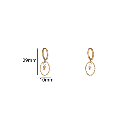 Day & Eve Oval Drop Stone Hoop