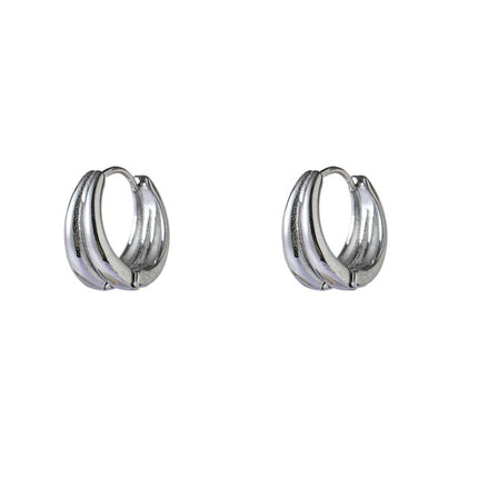 Day & Eve by Go Dutch Label Classic Doule Line Hoop Ezüst (rozsdamentes acél)