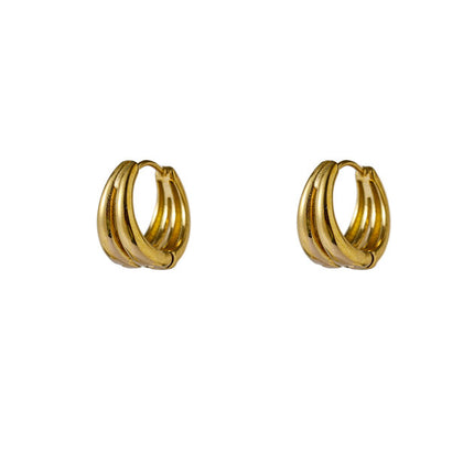 Day & Eve by Go Dutch Label Classic Doule Line Hoop Guld (rustfrit stål)