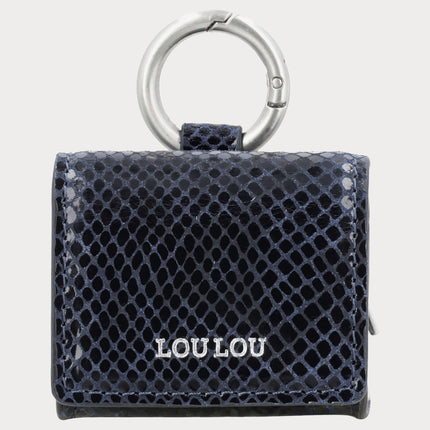 LouLou Essentiels Mini Mini Bag liten väska med klämma Python Blå Orient Silver