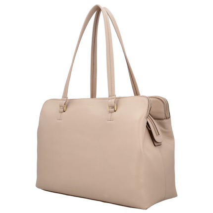 LouLou Essentiels Laptop Schoudertas Olivia 15.6 Inch Cashmere Gold