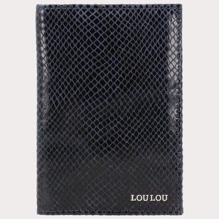 LouLou Essentiels Petite Valise Capa para Passaporte Python Azul Orient Silver