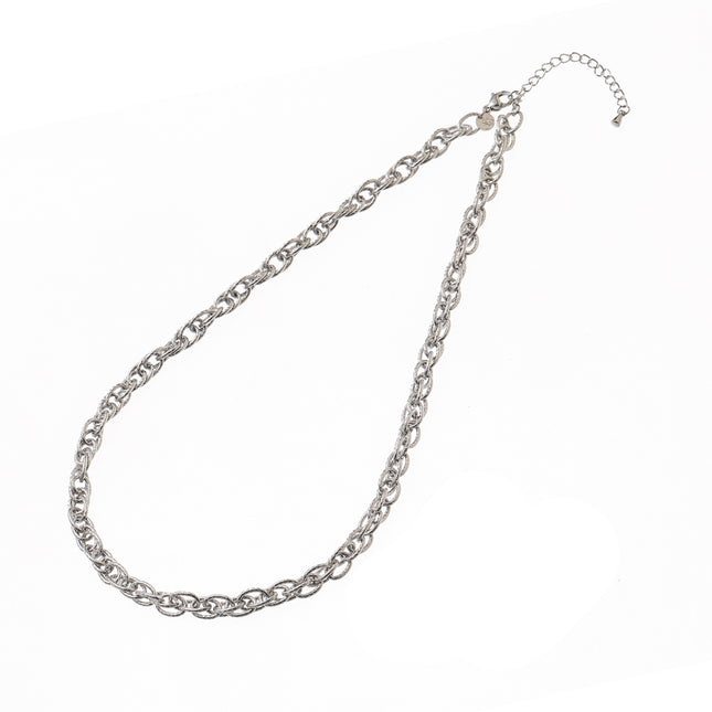 Day & Eve Link In Link Necklace Rhodium (Stainless Steel)