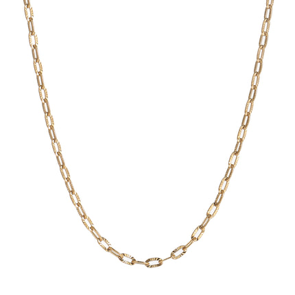Day & Eve Striped Linked Necklace Goud (Stainless Steel)