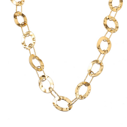 Day & Eve Flat Oval Link Necklace Gold (Edelstahl)