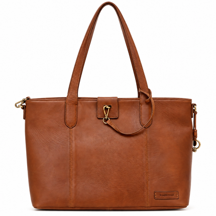 Bag2Bag Navan Pasta de Trabalho em Couro com Bolsa para Portátil Conhaque