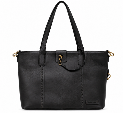 Bag2Bag Navan Pasta de Trabalho em Couro com Bolsa para Portátil Preto