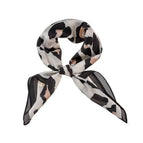 Leopard Scarf- Black + Cream