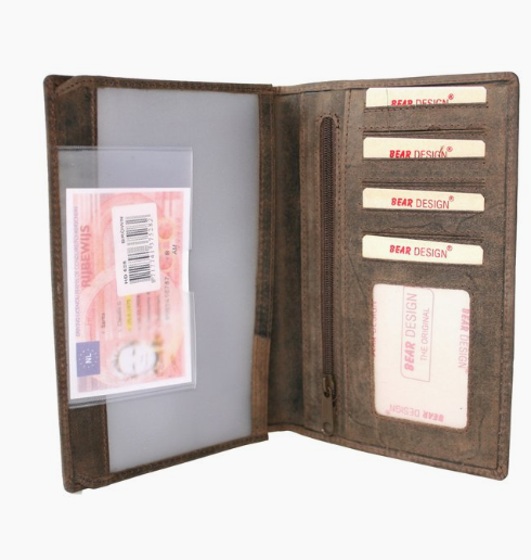 Bear Design Lederen Autopapieren Etui HD 528 Bruin