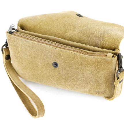 Bear Design Suede Leren Clutch/Mini Schoudertasje/ Brillen-etui Lydia