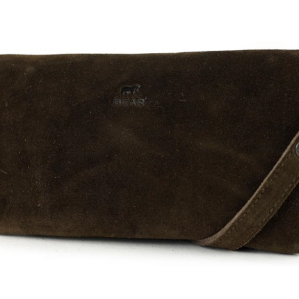 Bear Design Suede Leren Clutch/Mini Schoudertasje/ Brillen-etui Lydia