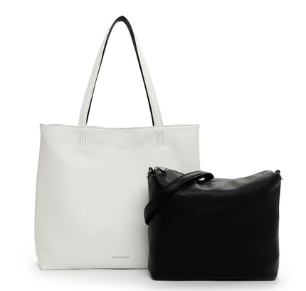 Emily & Noah Eva City Shopper Large Zwart Wit