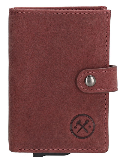 Hide & Stitches Leren Pasjeshouder Idaho Safety Wallet 20026 Rood