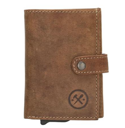 Hide & Stitches Leren Pasjeshouder Idaho Safety Wallet 20026 Cognac