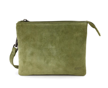 Bear Design Suéde Leren Marthe Schoudertas SU3578 Moss Green
