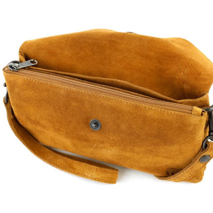 Bear Design Suede Leren Clutch/Mini Schoudertasje/ Brillen-etui Lydia
