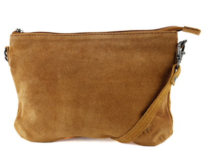 Bear Design Suede kožená kabelka/pouzdro na rameno Julie SU1715 Cognac