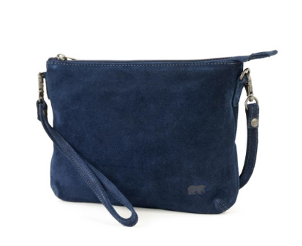 Bear Design Suede kožená kabelka/pouzdro na rameno Julie SU1715 Modrá