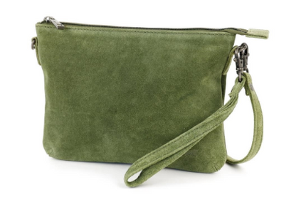 Bear Design Suede kožená kabelka/pouzdro na rameno Julie SU1715 Moss Green
