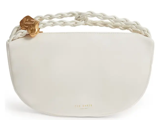 Ted Baker Islah Leather Statement Hardware Medium Hobo Ivory