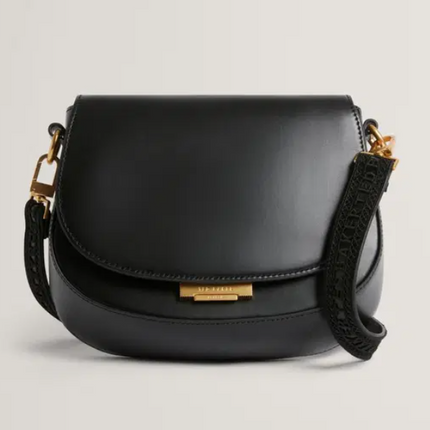 Ted Baker Kkhayla Umhängetasche mit Lock-Detail am Schulterriemen Schwarz