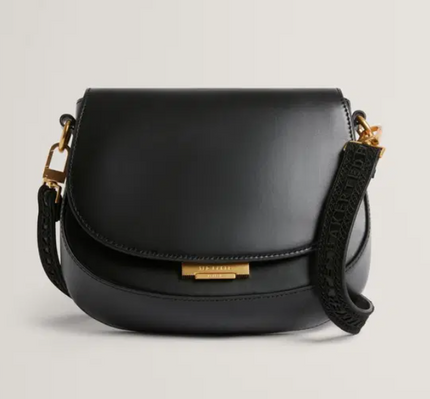 Ted Baker Kkhayla Umhängetasche mit Lock-Detail am Schulterriemen Schwarz