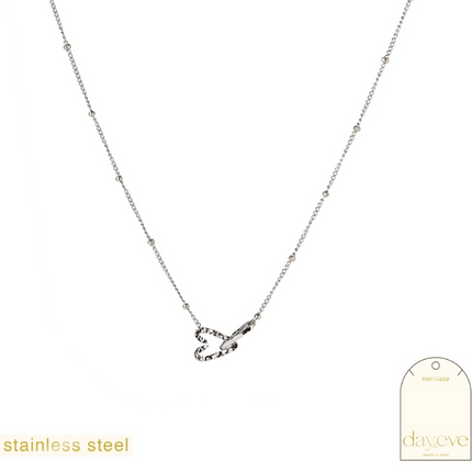 Day & Eve by Go Dutch Label Collar Largo Corazones Plata (acero inoxidable)