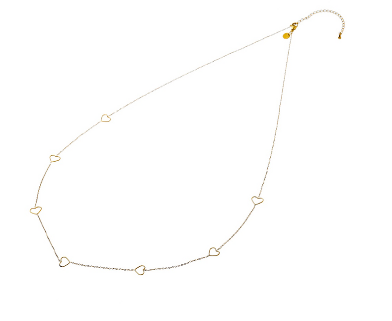 Day & Eve by Go Dutch Label Fine Open Hearts-halsband Silver (rostfritt stål)