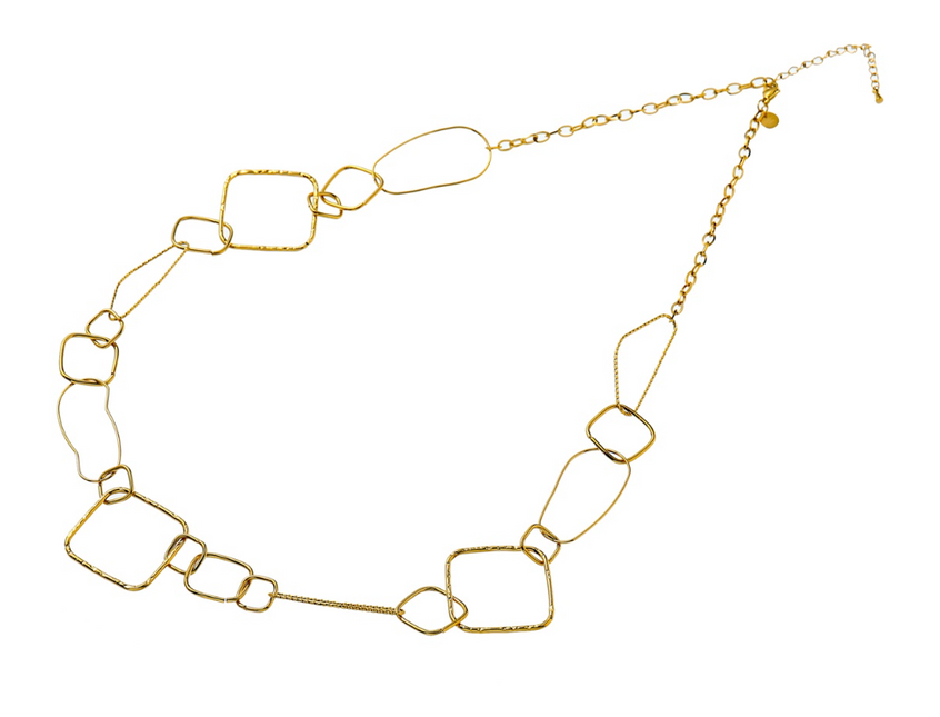 Day & Eve by Go Dutch Label Halsband med stora öppna former Guld (rostfritt stål)
