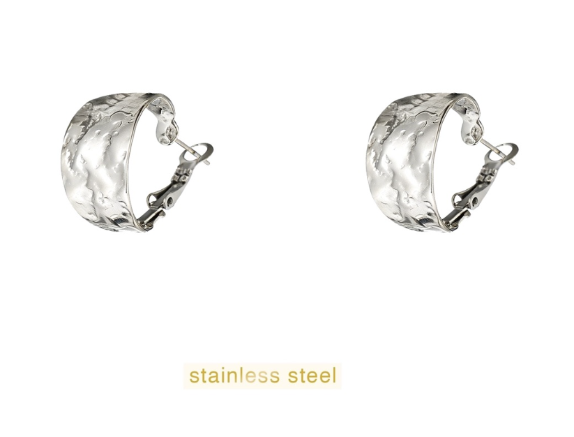 Day & Eve by Go Dutch Label Tynde Hamrede Hoops 18mm Sølv (rustfrit stål)