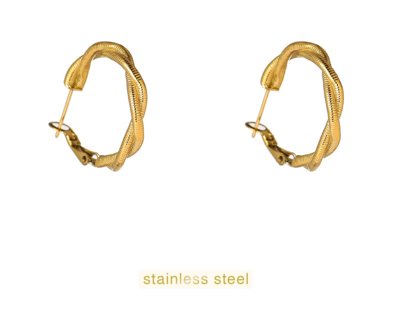 Day & Eve by Go Dutch Label Twirled Hoop 25mm Guld (rustfrit stål)