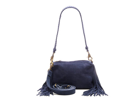 Chabo Bags Suede Stormy Fringes Small Shoulderbag Navy Blue03