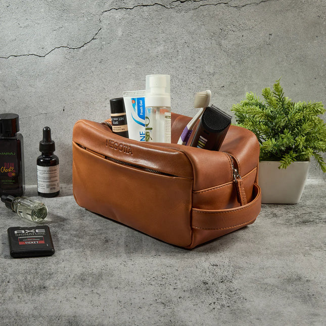 Negotia Alpha Apex Leren Toilettas