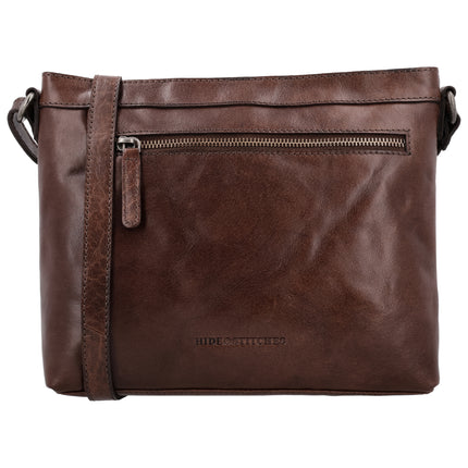 Hide & Stitches Westland taška přes rameno 28 cm Tmavě hnědá