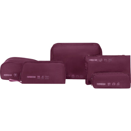 American Tourister TA Packing Organizers 5 Pcs Iced Berry