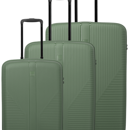 Travelite Air Stripe luggage set of 3 (S/M/L) Green