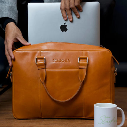 Negotia  Alpha Apex Leren Laptoptas 16"