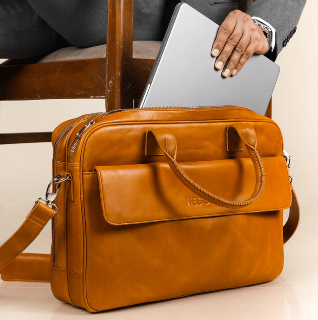 Negotia Alpha Leren Laptoptas 16"
